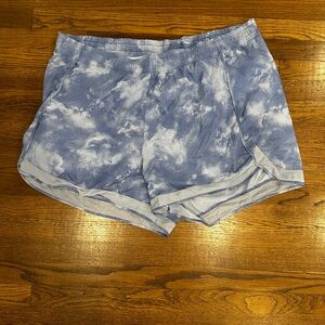 Athleta Blue and White 4” Athletic Shorts